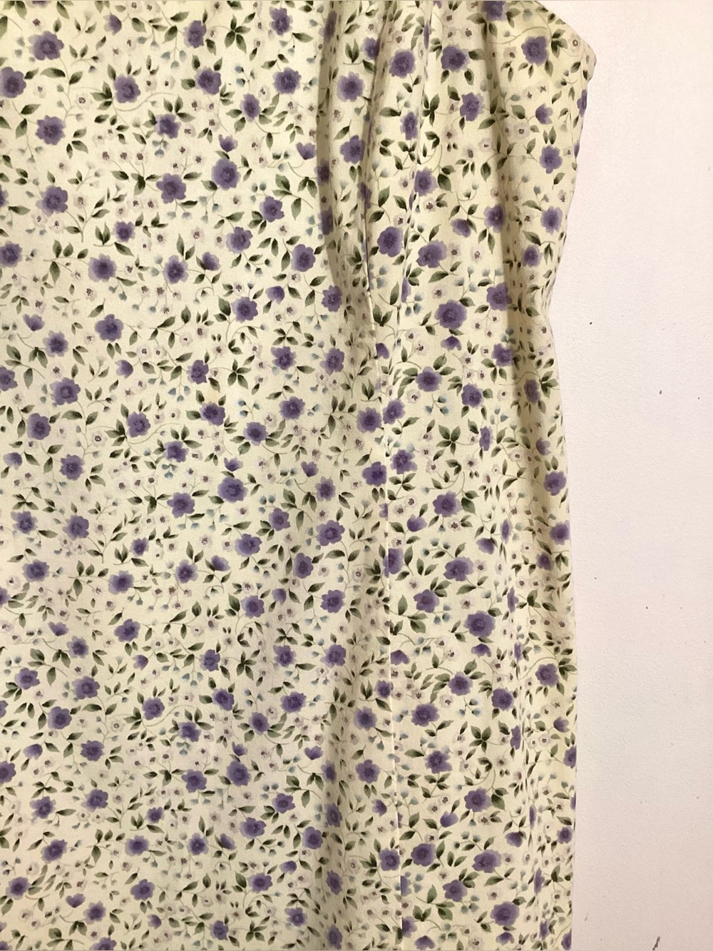 Vtg 90s Microfloral Sleeveless Midi Dress Sz 14 - Picture 9 of 15